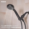 image:imageMoen Attune Shower Head with Handheld Sprayer 6 Shower Head Spray Settings Matte Black 218H0BLMatte Black
