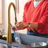 image:imageMoen Crisan Single Handle Pulldown Kitchen Faucet Featuring Power Boost and Reflex Docking System Matte Black 87237BLBrushed Gold