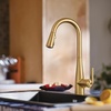 image:imageMoen Crisan Single Handle Pulldown Kitchen Faucet Featuring Power Boost and Reflex Docking System Matte Black 87237BLBrushed Gold