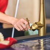 image:imageMoen Crisan Single Handle Pulldown Kitchen Faucet Featuring Power Boost and Reflex Docking System Matte Black 87237BLBrushed Gold