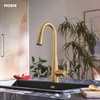 image:imageMoen Crisan Single Handle Pulldown Kitchen Faucet Featuring Power Boost and Reflex Docking System Matte Black 87237BLBrushed Gold
