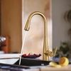 image:imageMoen Crisan Single Handle Pulldown Kitchen Faucet Featuring Power Boost and Reflex Docking System Matte Black 87237BLBrushed Gold