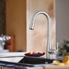 image:imageMoen Crisan Single Handle Pulldown Kitchen Faucet Featuring Power Boost and Reflex Docking System Matte Black 87237BLSpot Resist Stainless