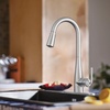 image:imageMoen Crisan Single Handle Pulldown Kitchen Faucet Featuring Power Boost and Reflex Docking System Matte Black 87237BLSpot Resist Stainless