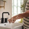 image:imageMoen Inara Bronzed Gold Widespread Bathroom Faucet with Drain Assembly for 3Hole Applications 84043BZGMatte Black