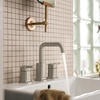 image:imageMoen Inara Bronzed Gold Widespread Bathroom Faucet with Drain Assembly for 3Hole Applications 84043BZGSpot Resist Nickel