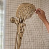 image:imageMoen Inara Spot Resist Brushed Nickel Handshower and Rainfall Shower Head with Lever Handle Tub Spout and Metal Hose 84041SRNBronzed Gold