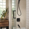 image:imageMoen Inara Spot Resist Brushed Nickel Handshower and Rainfall Shower Head with Lever Handle Tub Spout and Metal Hose 84041SRNMatte Black