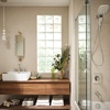 image:imageMoen Inara Spot Resist Brushed Nickel Handshower and Rainfall Shower Head with Lever Handle Tub Spout and Metal Hose 84041SRNSpot Resist Nickel
