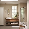 image:imageMoen Inara Spot Resist Brushed Nickel Handshower and Rainfall Shower Head with Lever Handle Tub Spout and Metal Hose 84041SRNSpot Resist Nickel