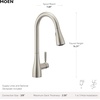 image:imageMoen Shoreway Single Handle PullDown Kitchen Faucet with Power Clean and Reflex Matte Black 87236BLBlack