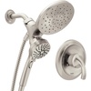 image:imageMoen Engage Chrome SingleHandle 6Spray Tub and Shower Faucet with Valve Handheld Showerhead with Magnetix Docking System 82305Spot Resist Brushed Nickel