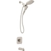 image:imageMoen Inara Spot Resist Brushed Nickel Handshower and Rainfall Shower Head with Lever Handle Tub Spout and Metal Hose 84041SRNSpot Resist Nickel