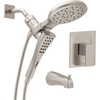 image:imageMoen Revyl Bronzed Gold Detachable Handshower and Rainfall Shower Head with Handle Tub Spout and Metal Hose 82771BZGSpot Resist Nickel