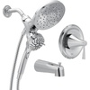 image:imageMoen Ronan Chrome Handshower and Rainfall Shower Head Trim Combo with Handle Tub Spout and Metal Hose 82024Chrome