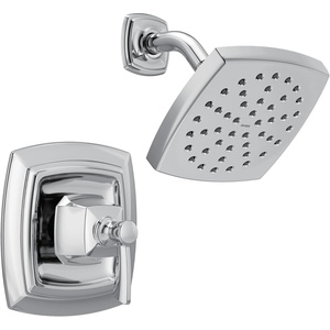 image:imageMoen Conway Matte Black SingleHandle Tub and Shower Faucet with Valve 6Inch Rainshower Showerhead 82923BLChrome