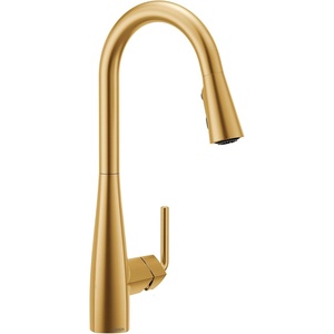 image:imageMoen Crisan Single Handle Pulldown Kitchen Faucet Featuring Power Boost and Reflex Docking System Matte Black 87237BLBrushed Gold