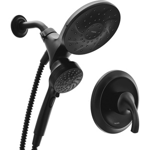image:imageMoen Engage Chrome SingleHandle 6Spray Tub and Shower Faucet with Valve Handheld Showerhead with Magnetix Docking System 82305Matte Black