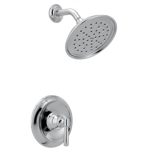 image:imageMoen Halle Chrome SingleHandle Tub and Shower Faucet with Valve 6Inch Rainshower Showerhead 82971CChrome