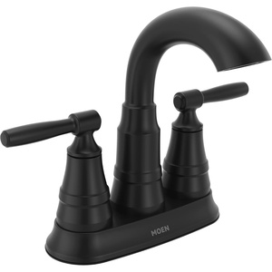 image:imageMoen Halle Chrome TwoHandle Centerset Bathroom Sink Faucet with Drain Assembly 84971CMatte Black