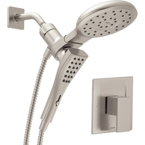 image:imageMoen Revyl Matte Black SingleHandle 6Spray Tub and Shower Faucet with Valve 7Inch Showerhead and Magnetix Handheld Showerhead 82772BLSpot Resist Brushed Nickel