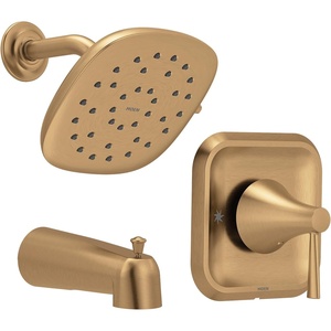 image:imageMoen Ronan Chrome Bathroom Shower Trim Kit with Showerhead Handle and Tub Spout 82122Bronzed Gold