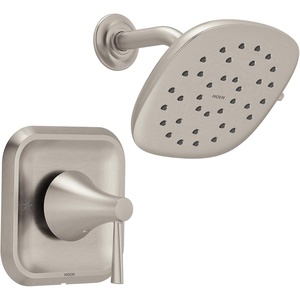 image:imageMoen Ronan Matte Black SingleHandle Tub and Shower Faucet with Valve 6Inch Modern Rainshower 82123BLSpot Resist Brushed Nickel