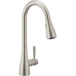 image:imageMoen Shoreway Single Handle PullDown Kitchen Faucet with Power Clean and Reflex Matte Black 87236BLSpot Resist Stainless