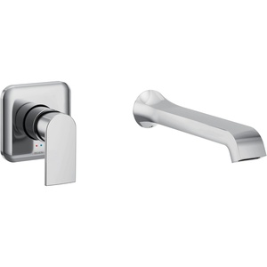 image:imageMoen Genta LX Single Handle Wall Mount Tub Filler Contemporary High Flow Tub Faucet with 10Inch Spout Reach Chrome WT901Chrome