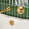 image:imageAlign Matte Black Single Handle Wall Mount Tub Filler High Flow Tub Faucet with 10 Spout Reach WT391BLBrushed Gold