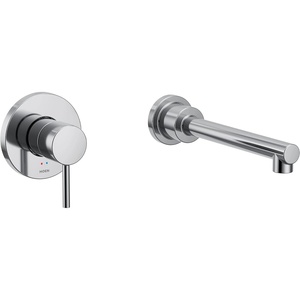 image:imageAlign Matte Black Single Handle Wall Mount Tub Filler High Flow Tub Faucet with 10 Spout Reach WT391BLChrome