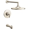 image:imageMoen TS22003EPBN Arris PosiTemp Pressure Balancing Modern Tub and Shower Trim Kit with 10Inch EcoPerformance Rainshower Valve Required Brushed Nickel