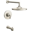 image:imageMoen TS22003EPBN Arris PosiTemp Pressure Balancing Modern Tub and Shower Trim Kit with 10Inch EcoPerformance Rainshower Valve Required Brushed Nickel