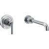 image:imageMoen Gibson Single Handle Wall Mount Tub Filler High Flow Tub Faucet with 10 Spout Reach Brushed Nickel WT961BNChrome