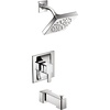 image:imageMoen TS2713EP 90 Degree Modern Single Handle Tub and Shower Trim with Square Shower Head and Handle Set Tub Spout EcoPerformance Results in Even Water Flow High Pressure Shower Heads Chrome