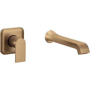 image:imageMoen Genta LX Single Handle Wall Mount Tub Filler Contemporary High Flow Tub Faucet with 10Inch Spout Reach Matte Black WT901BLBronzed Gold