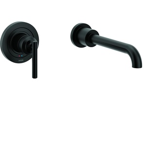 image:imageMoen Gibson Single Handle Wall Mount Tub Filler High Flow Tub Faucet with 10 Spout Reach Brushed Nickel WT961BNMatte Black