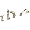 image:imageMoen TS21102BL Weymouth Roman Tub Faucet Trim with Cross Handles Valve Required Matte BlackPolished Nickel