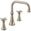 image:imageMoen TS44505BG Colinet Two Handle Arc DeckMount Roman Tub Faucet Trim with Cross Handles Valve Required Brushed GoldBrushed Nickel