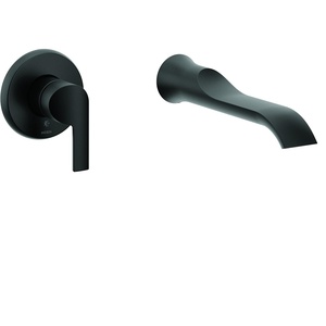 image:imageDoux Brushed Nickel Single Handle Wall Mount Tub Filler High Flow Tub Faucet with 10 Spout Reach WTS981BNMatte Black