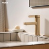 image:imageMoen 84774BL Beric 1Handle Bath Faucet wPushDown Drain Matte BlackBronzed Gold