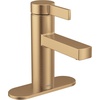image:imageMoen 84774BL Beric 1Handle Bath Faucet wPushDown Drain Matte BlackBronzed Gold