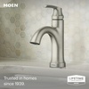 image:imageMoen 84980SRN Wellton 1Handle Bath Faucet wDrain Spot Resist Nickel1