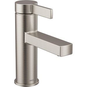 image:imageMoen 84774BL Beric 1Handle Bath Faucet wPushDown Drain Matte BlackSpot Resist Nickel