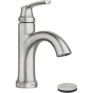image:imageMoen 84980SRN Wellton 1Handle Bath Faucet wDrain Spot Resist Nickel1