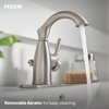 image:imageMoen Sarona Spot Resist Brushed Nickel OneHandle Single Hole Rustic Farmhouse Bathroom Sink Faucet with Optional Deckplate 84144SRNSpot Resist Brushed Nickel