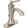 image:imageMoen Wynford Brushed Nickel OneHandle HighArc Bathroom Faucet with Drain Assembly 4500BNBrushed Nickel