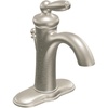 image:imageMoen Brantford Brushed Nickel OneHandle Traditional LowArc Bathroom Faucet with Optional Deckplate and Available Vessel Sink Extension Kit 6600BNBrushed Nickel