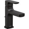 image:imageMoen Rizon Matte Black OneHandle Modern Bathroom Faucet with Drain Assembly 6900BLMatte Black