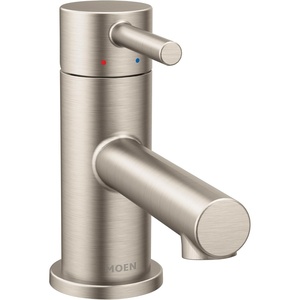image:imageMoen Align Brushed Gold OneHandle Single Hole Low Profile Modern Bathroom Faucet with Drain Assembly 6191BGBrushed Nickel